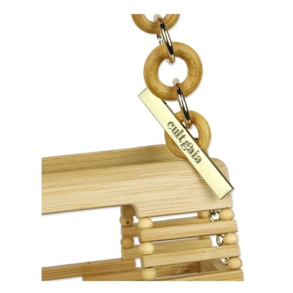 Cult Gaia Ark Nano Bamboo Belt Bag Half-Moon Bag Wooden Chain Strap Shoulder Bag - Picture 9 of 9